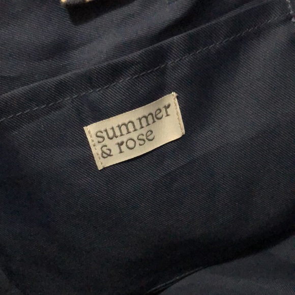 HP🎉Summer & Rose Cotton Tote with Rope Handles-Denim Blue&Cream Print-18x13x5 - Picture 14 of 16